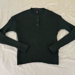 Women's Ribbed Green Sweater